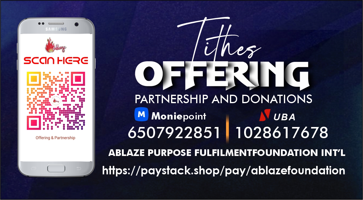 Scan the QR code or use the bank details shown to give via Moniepoint or UBA