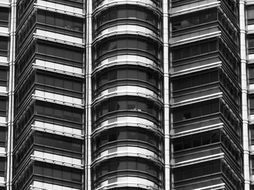 Abstract skyscraper symmetry black and